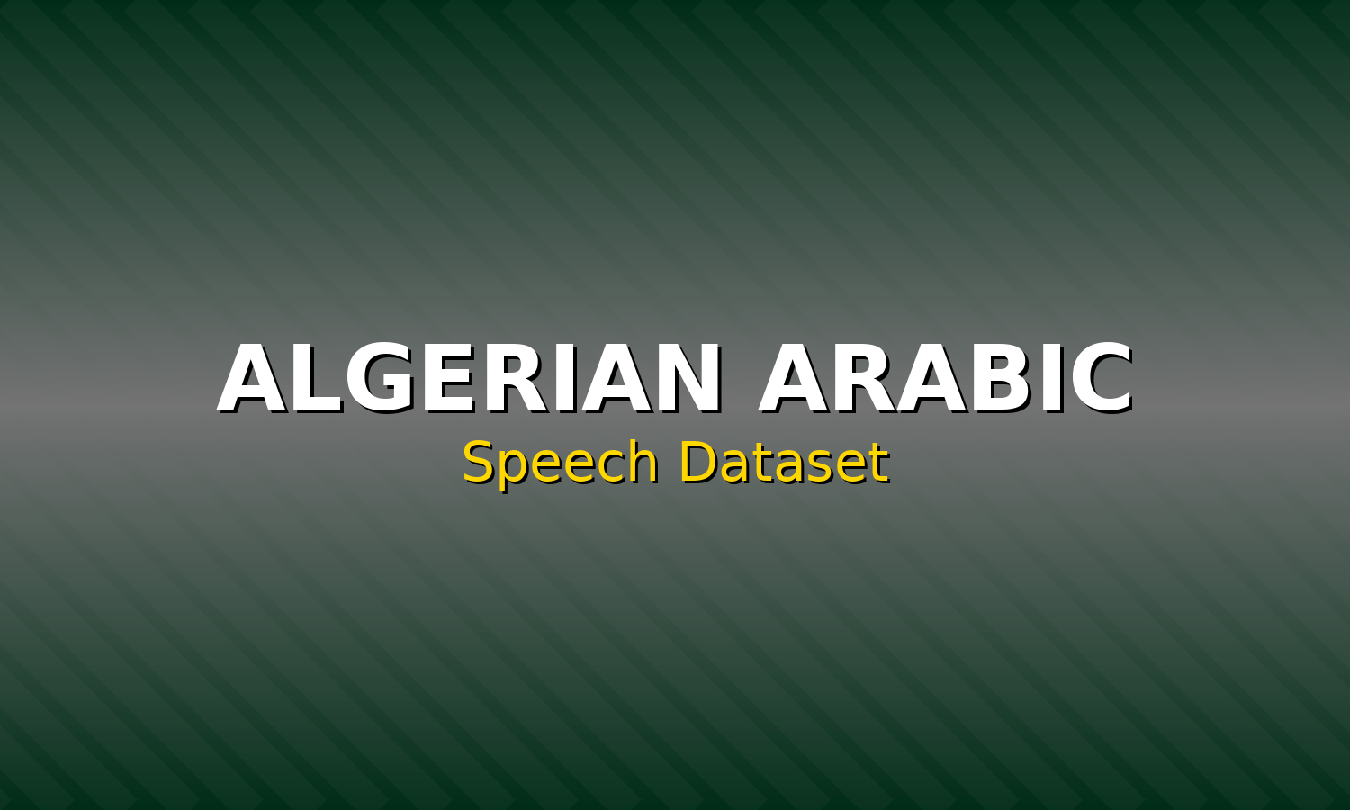 Algerian Arabic Speech Dataset