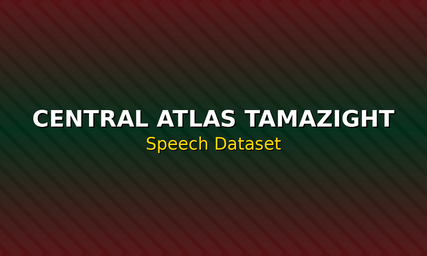 Central Atlas Tamazight Speech Dataset