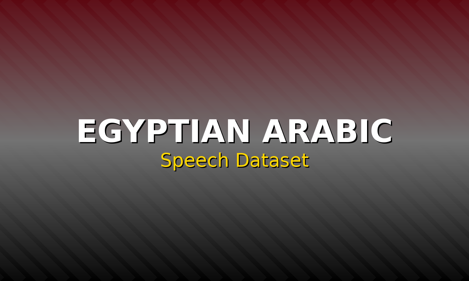 Egyptian Arabic Speech Dataset