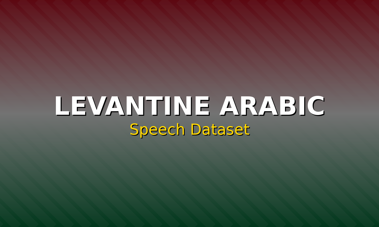 Levantine Arabic Speech Dataset