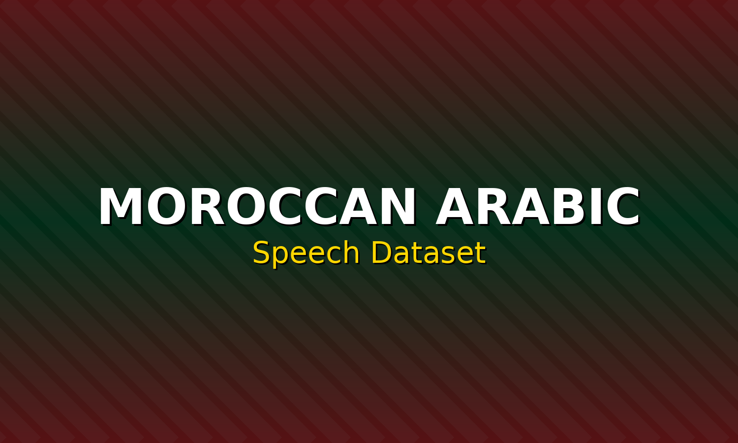 Moroccan Arabic Speech Dataset