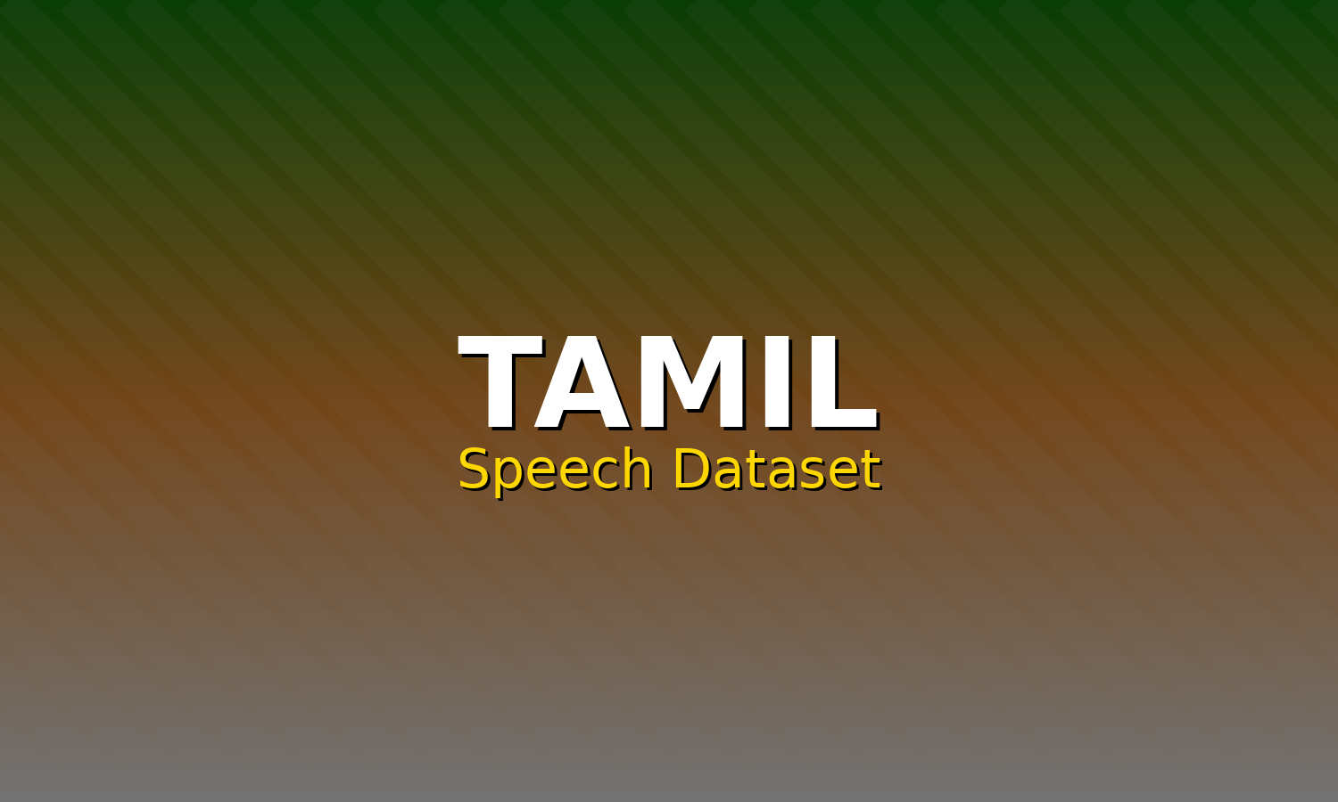 Tamil Speech Dataset
